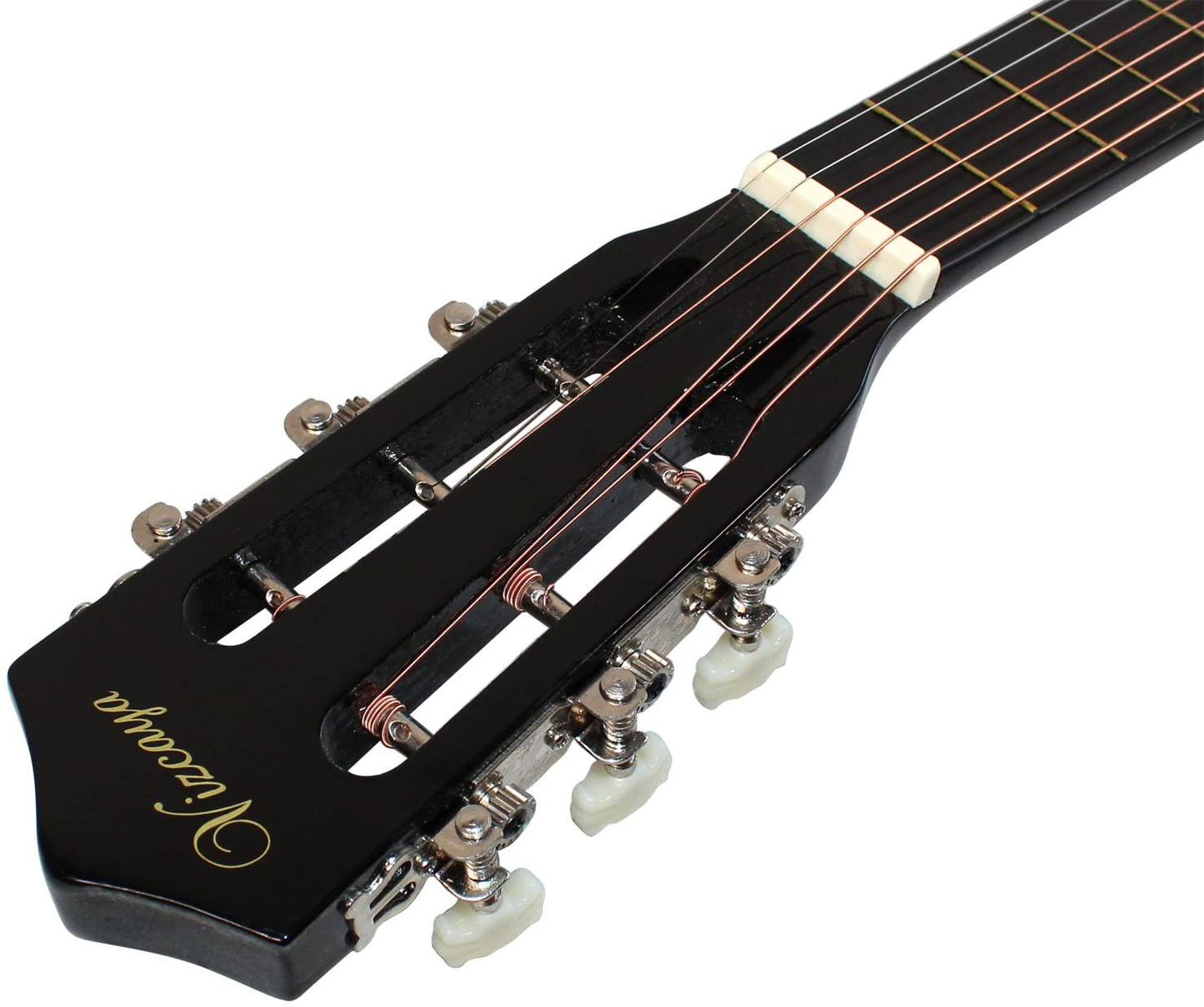 YMC 38" Black Beginner Acoustic Guitar Starter Package Student Guitar with Gig Bag,Strap, 3 thickness 9 picks,2 Pickguards,Pick Holder, Extra Strings, Electronic Tuner -Black