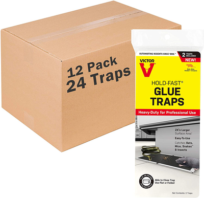 Victor M669 Hold-Fast Rat Traps-24 Glue Trap,White