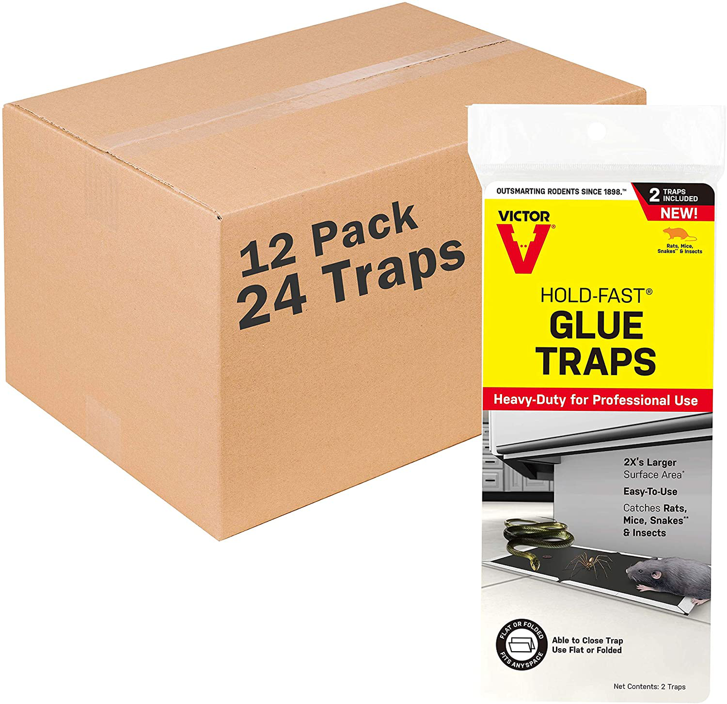 Victor M669 Hold-Fast Rat Traps-24 Glue Trap,White