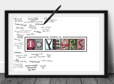 Katie Doodle Farewell Party Decorations - Creative Goodbye Card or Guest Book Alternative - Great Moving Going Away Party Supplies Gift for Coworker Men Women Adults - 11x17 Wall Art Poster [Unframed]