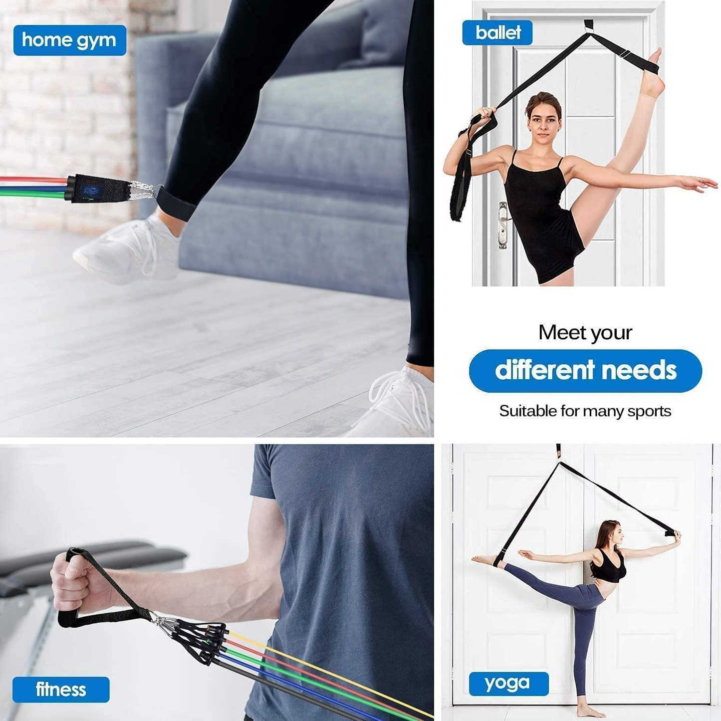 Heavy Duty Door Anchor for Resistance Bands Exercise Fitness Bands Accessories Resistance Exercise Band and Resistance Tube Anchor Strap.