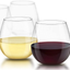JoyJolt Spirits Stemless Wine Glasses for Red or White Wine (Set of 4)-15-Ounces