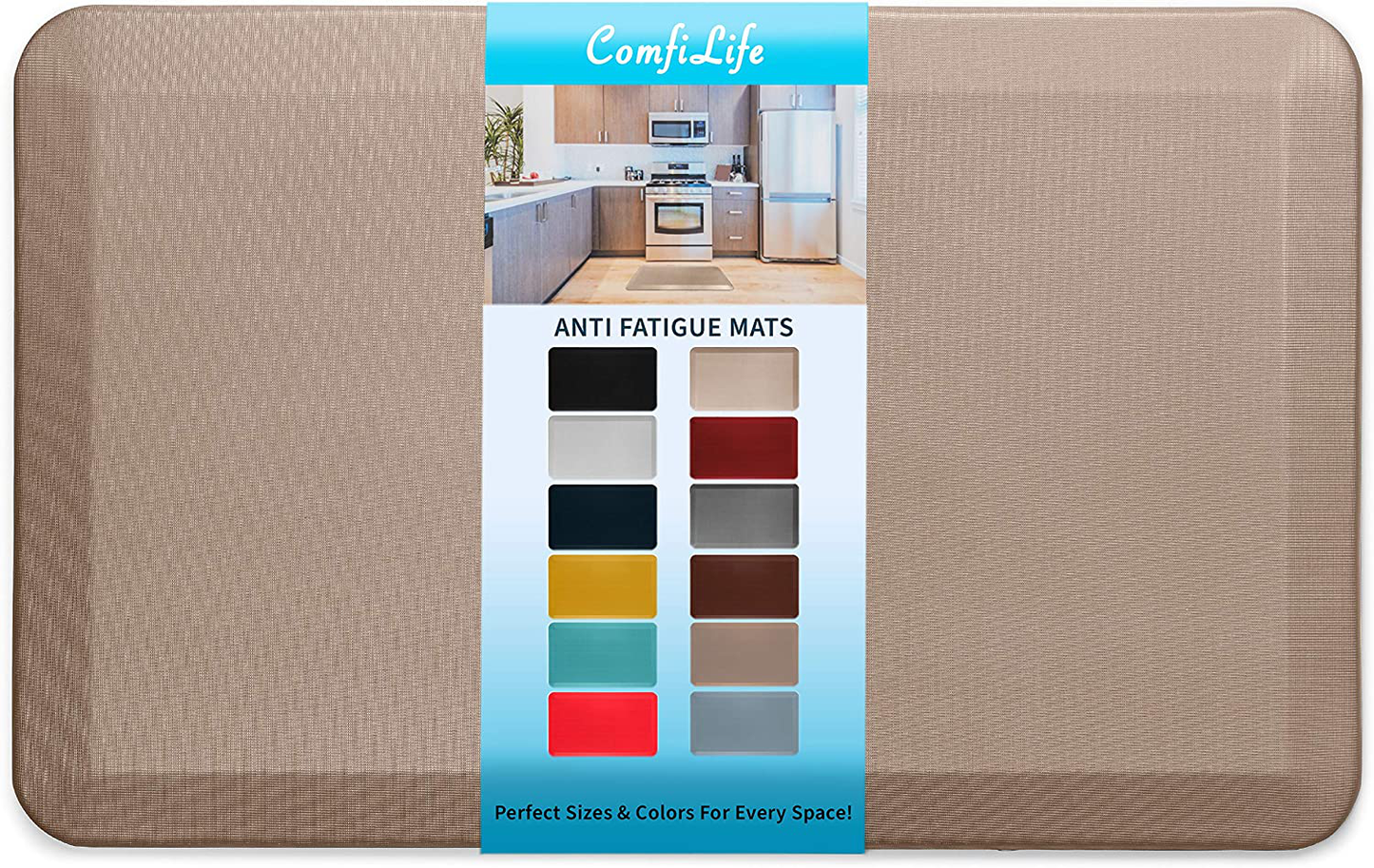 ComfiLife Anti Fatigue Floor Mat – 3/4 Inch Thick Perfect Kitchen Mat, Standing Desk Mat – Comfort at Home, Office, Garage – Durable – Stain Resistant – Non-Slip Bottom