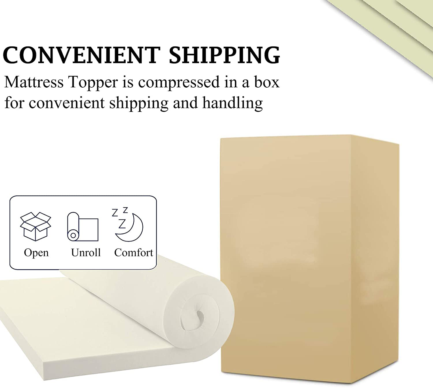 Continental Mattress 1-Inch Foam Topper,Adds Comfort to Mattress, King Size