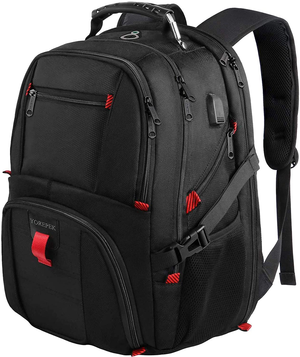 Extra Large 50L Travel Backpack with USB Charging Port,TSA Friendly Business College Bookbags