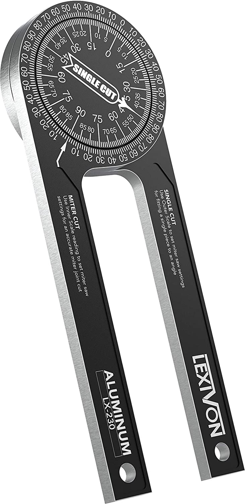 LEXIVON Aluminum Miter Saw Protractor | 7-Inch Rust Proof Angle Finder Featuring Precision Laser Engraved Scales (LX-230)