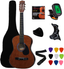 Vizcaya 38" Cutaway Natural Beginner Left-Handed Acoustic Guitar Starter Package Student Guitar with Gig Bag,Strap, Picks, Extra Strings, Electronic Tuner -Natural Cutaway Left-Handed