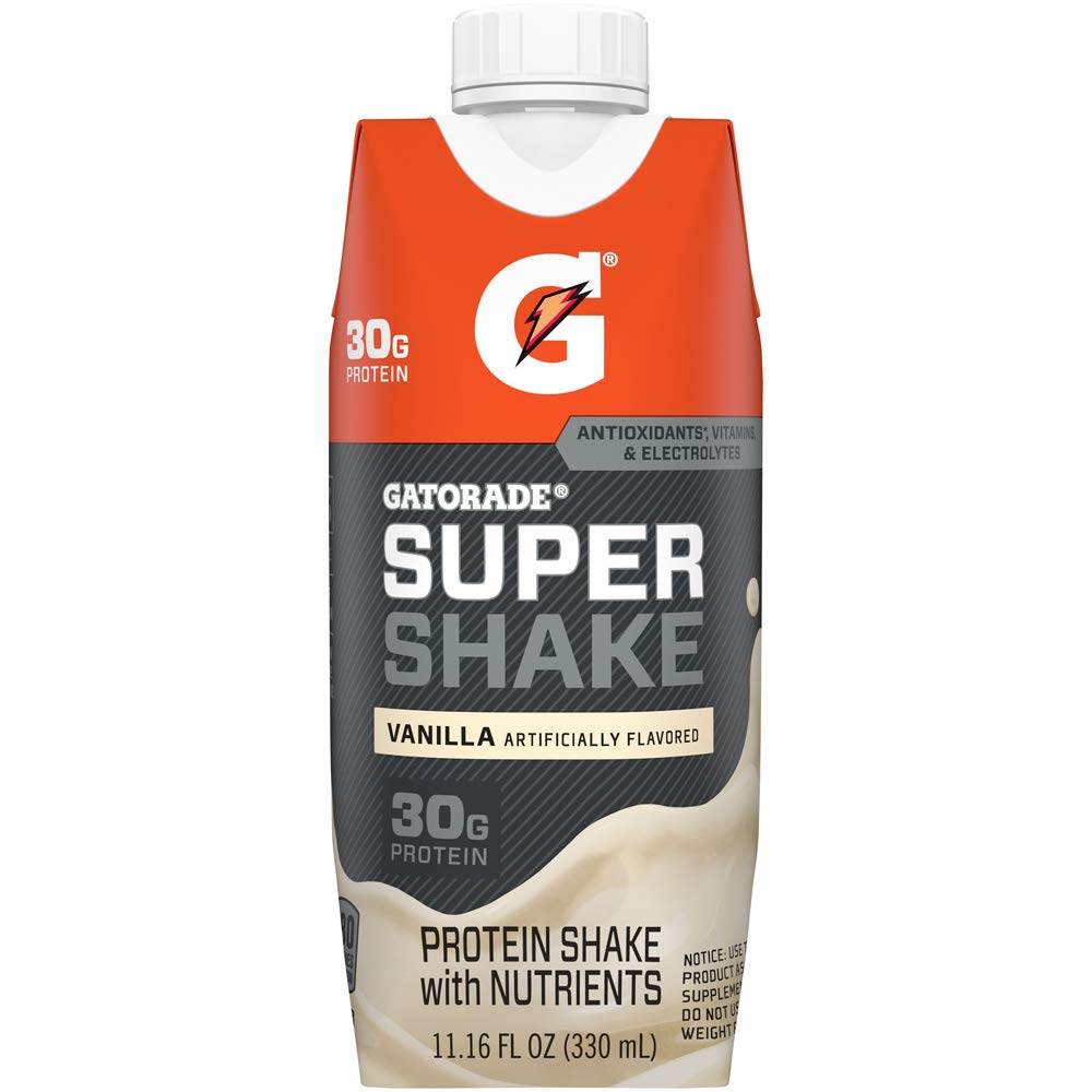 Gatorade Super Shake, Vanilla, 30G Protein, 11.16 Fl Oz Carton, Pack of 4