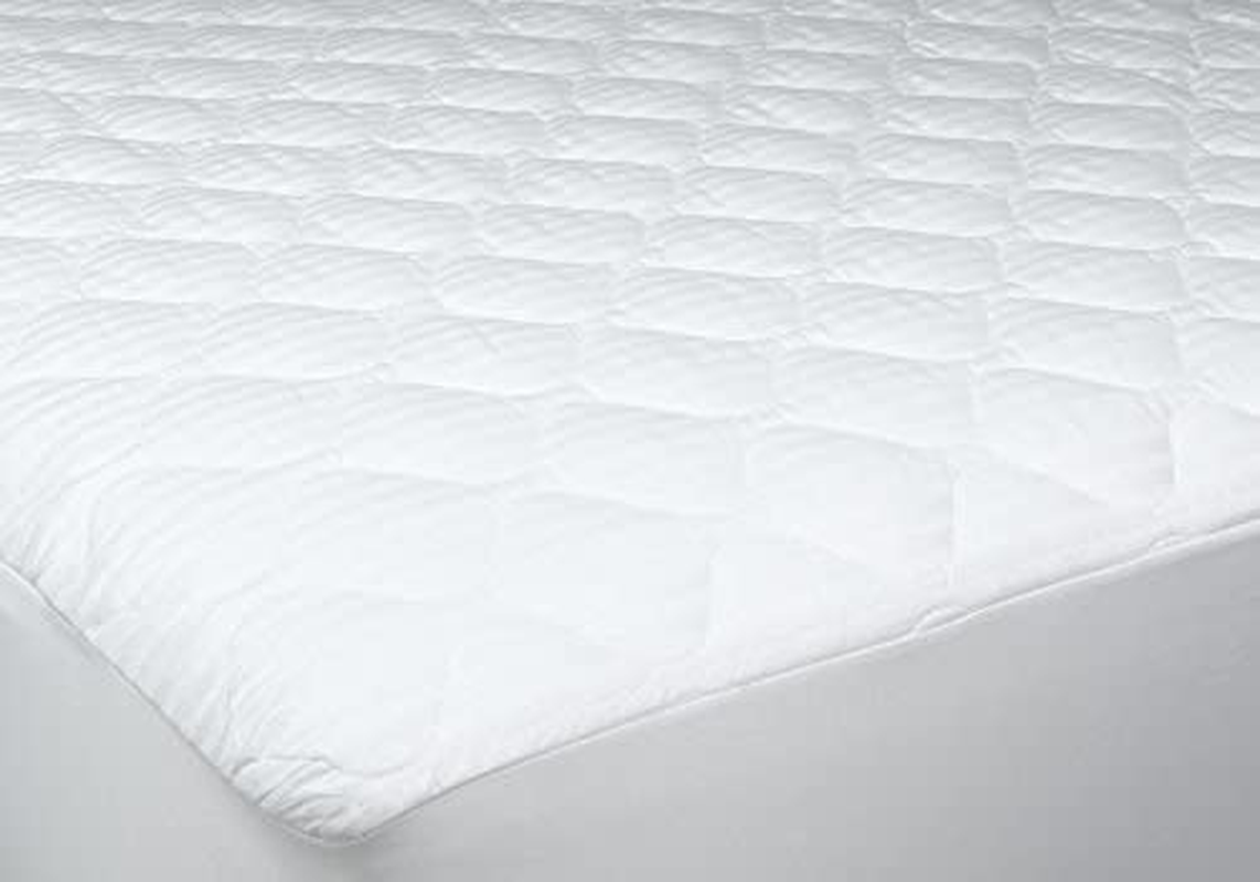 Newpoint Home 854175001108.00 Deluxe 250-Thread-Count Cotton Damask Stripe Twin XL Mattress Pad, White