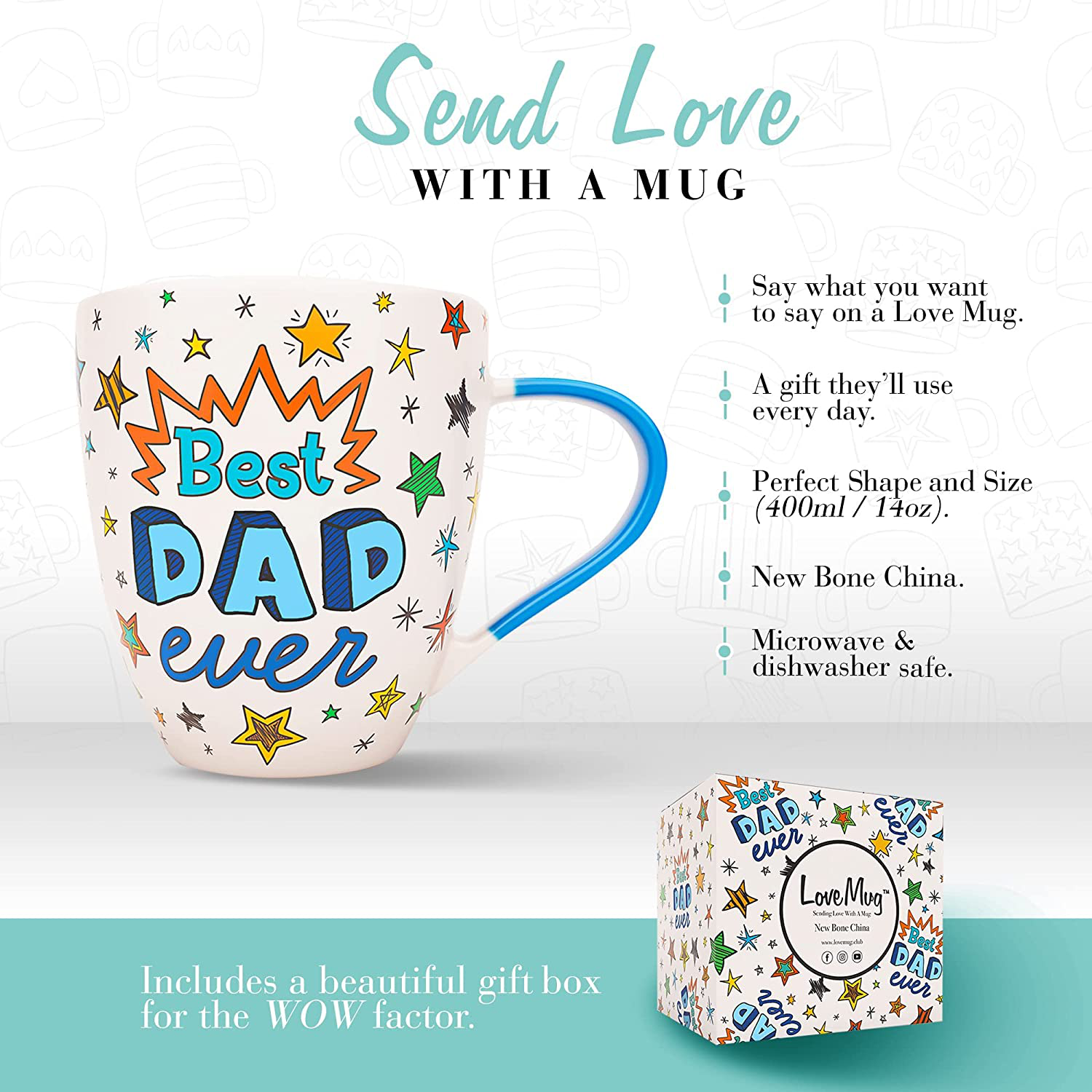 Love Mug: Dad Mug, Christmas Gifts for Dad, Father'S Day Gifts, Best Dad Mug and Daddy Mug, Papa Mug, Dad Coffee Mug Cup, Coffee Mug for Dad