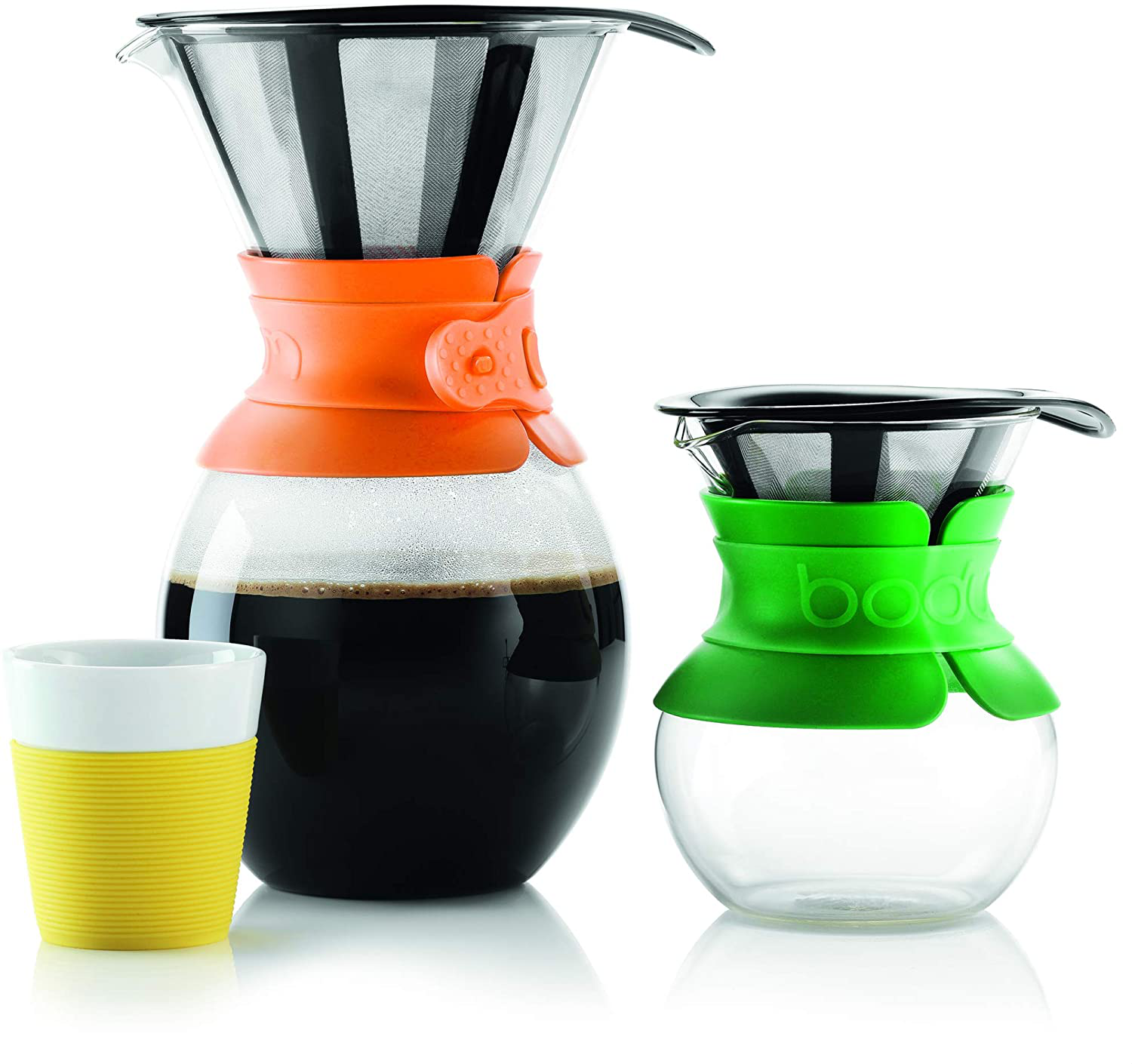 Bodum Pour Over Coffee Maker with Permanent Filter, 1 Liter, 34 Ounce, Black Band