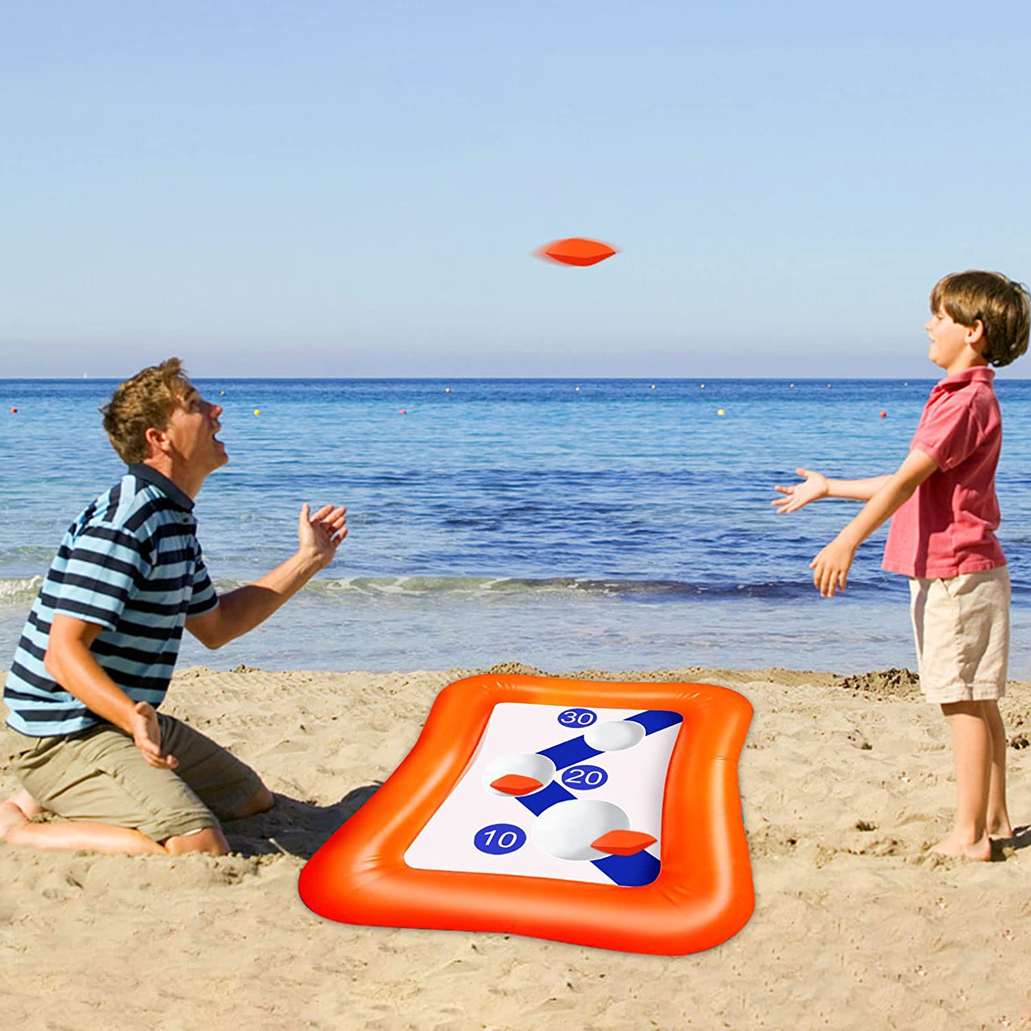 Pool Corn Hole Game - Inflatable Pool Games for Kids Adults Pool Toys for Adults and Family Swimming Pool Toys Bean Bag Float Toss Game for Kids (Corn Hole Pool Toy)