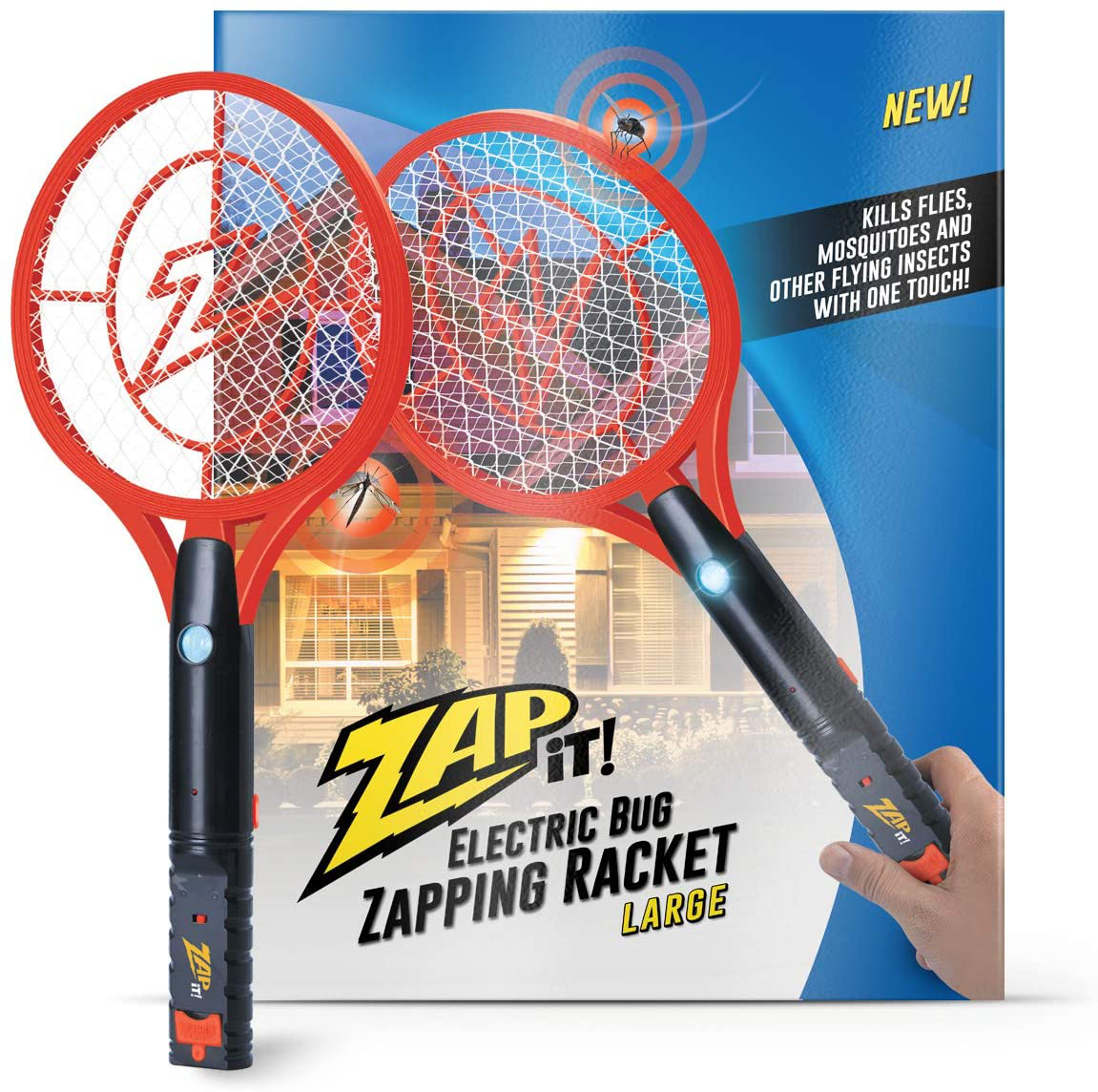Zap It Bug Zapper Rechargeable Bug Zapper Racket, 4,000 Volt, USB Charging Cable
