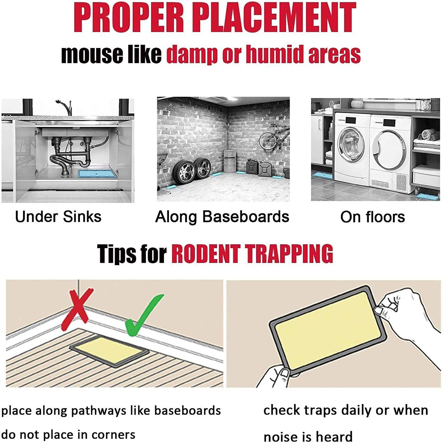 Mouse Traps,Rattraps,Mouse Traps Indoor,Rat Traps for House,Mouse Glue Traps,Mice Traps for House,Sticky Traps, Glue Boards Professional Strength That Work Capturing Indoor and Outdoor Rat