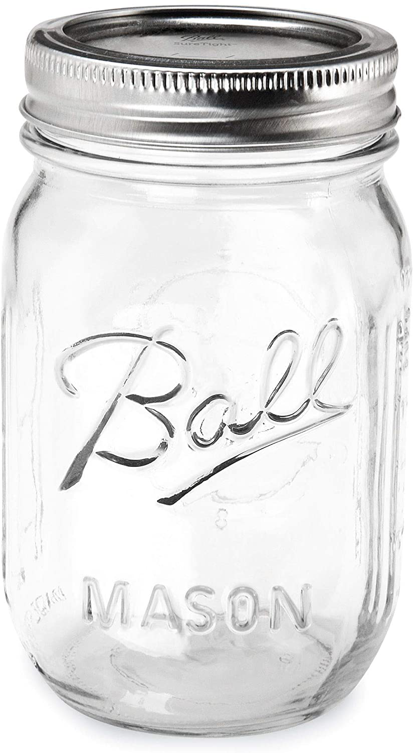 Ball Regular Mouth 16-Ounces Mason Jar with Lids and Bands (12-Units), 12-Pack, AS SHOWN