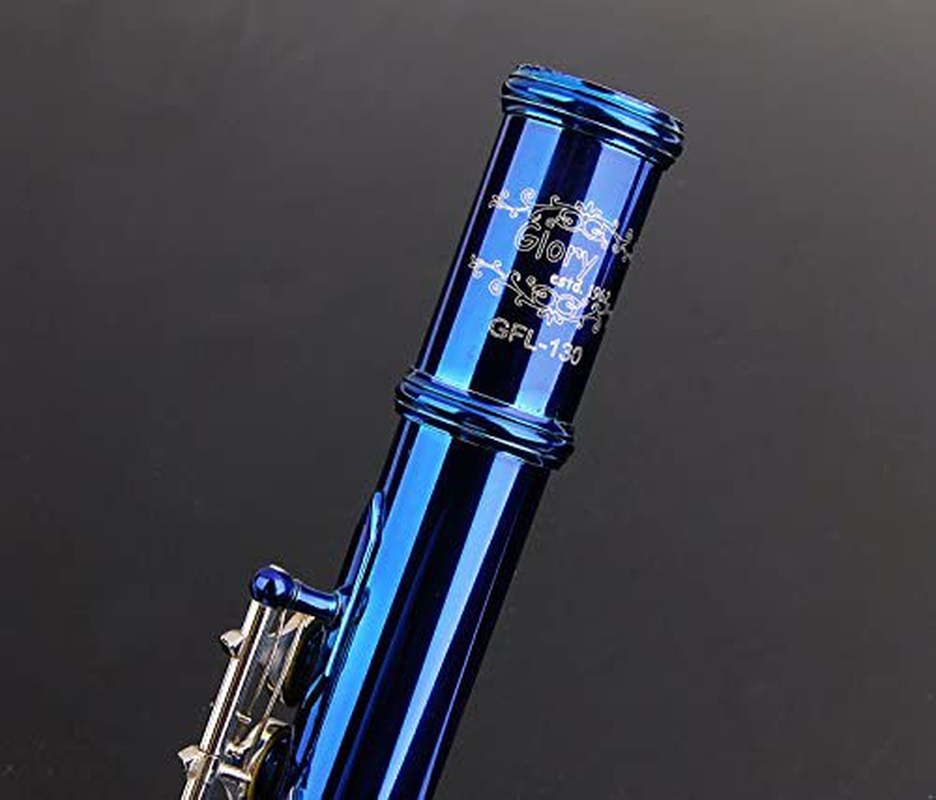 Glory Closed Hole C Flute With Case, Tuning Rod and Cloth,Joint Grease and Gloves Blue-More Colors available,Click to see more colors