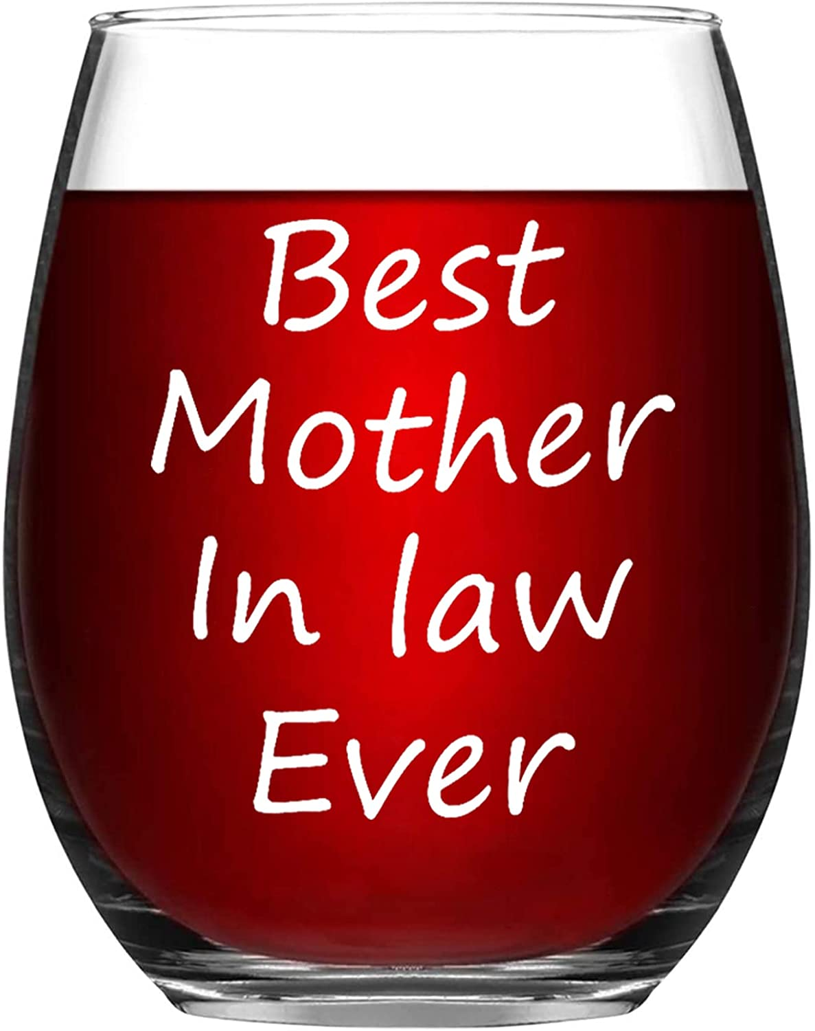Best Mother in Law Wine Glass Mother in Law Gifts Birthday Mothers Day Mother in Law Gifts for Mother in Law from Daughter Son in Law 15 Ounce Thicken with Gift Box