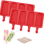 Ozera 2 Pack Popsicle Molds, 4 Cavities Homemade Silicone Popsicle Molds Easy Release Ice Pop Molds with 50 Wooden Sticks for DIY Ice Popsicle