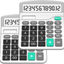Calculator, Splaks Standard Functional Desktop Calculator Solar and AA Battery Dual Power Electronic Calculator with 12-Digit Large Display (2 Updated Silver)