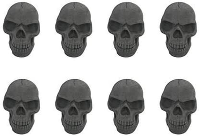 Vinyl Etchings 8pcs Imitated Human Skull Gas Log for Indoor or Outdoor Fireplaces, Fire Pits Halloween Decor