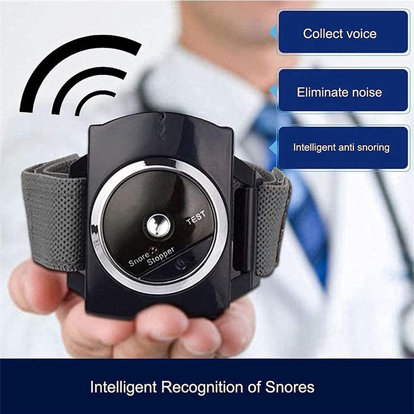 Infrared anti Snoring Bracelet Devices Sleep Connection Snore Stopper Wristband Intelligent Snoring Solution Good Sleep Aid Retainer for Men and Women with Battery