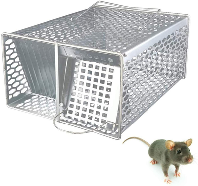 ROCKBIRDS Rat Traps - Humane Continuous Catch Live Animal Trap for Rat, Large Mouse, Chipmunk, Squirrel and Weasel, Reusable for Indoor and Outdoor Use, Safe for Kids and Pets (Black)