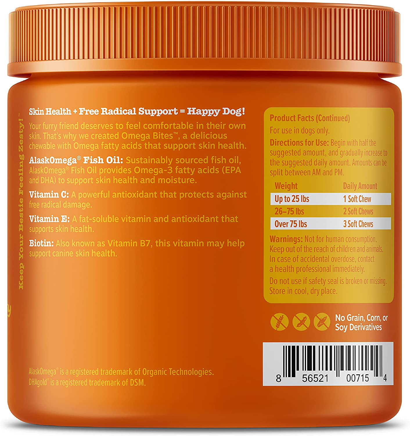 Omega 3 Alaskan Fish Oil Chew Treats - with AlaskOmega for EPA & DHA Fatty Acids - Itch Free Skin - Hip & Joint Support + Heart & Brain Health