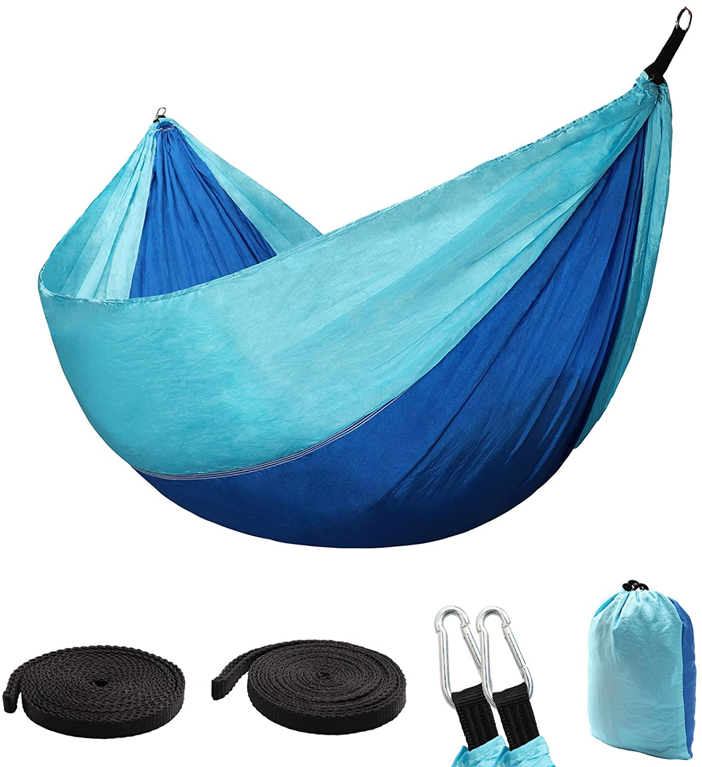 Hammock Camping with Hammock Tree Straps, Portable Outdoor Hammock for Backpacking Travelling Yard Beach