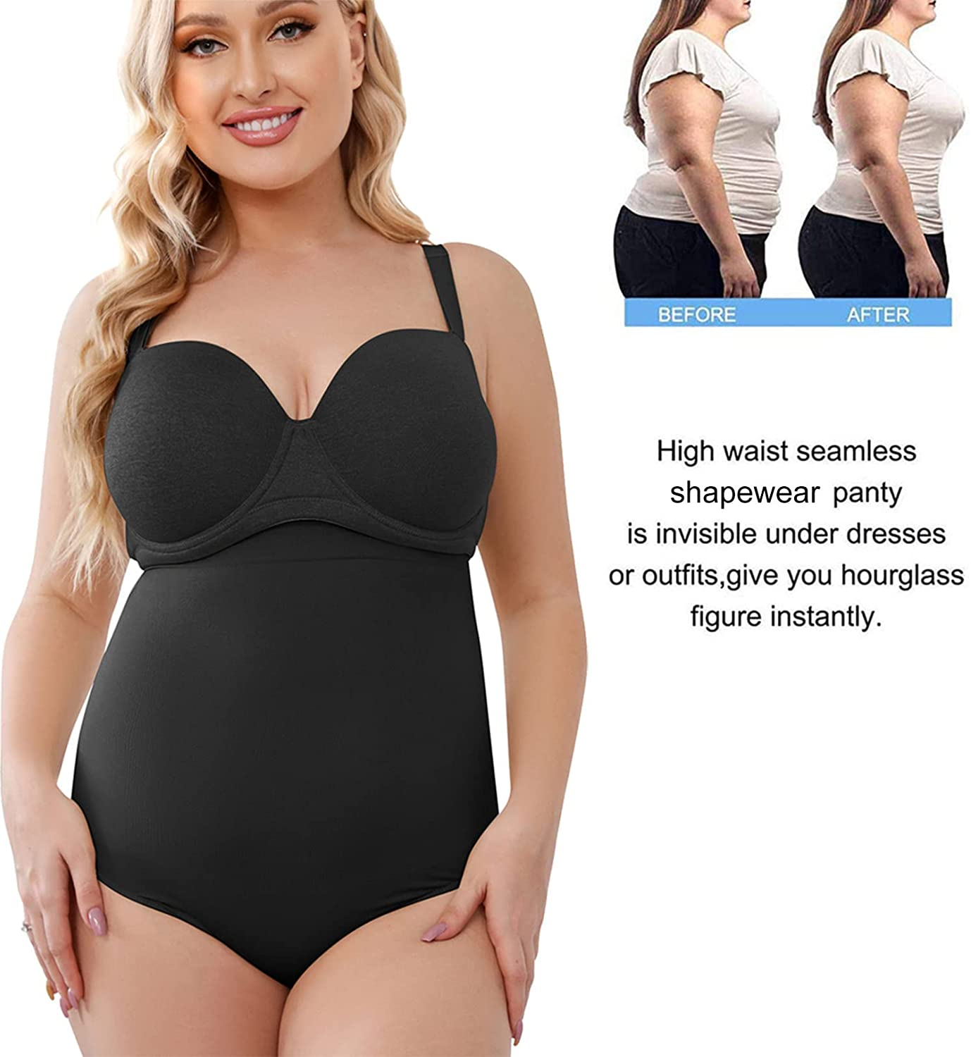 Shapewear for Women Tummy Control High-Waist Seamless Shaping Panties Body Shaper Underwear