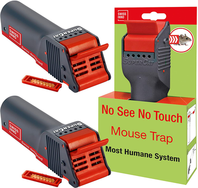 SWISSINNO Mouse Trap No See No Touch, Poison-Free, Effective, No-Contact, 2X Traps