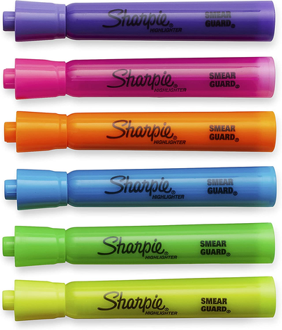 Sharpie Tank Highlighters Assorted Fluorescent Colors | Chisel Tip Highlighter Pens, 12 Count