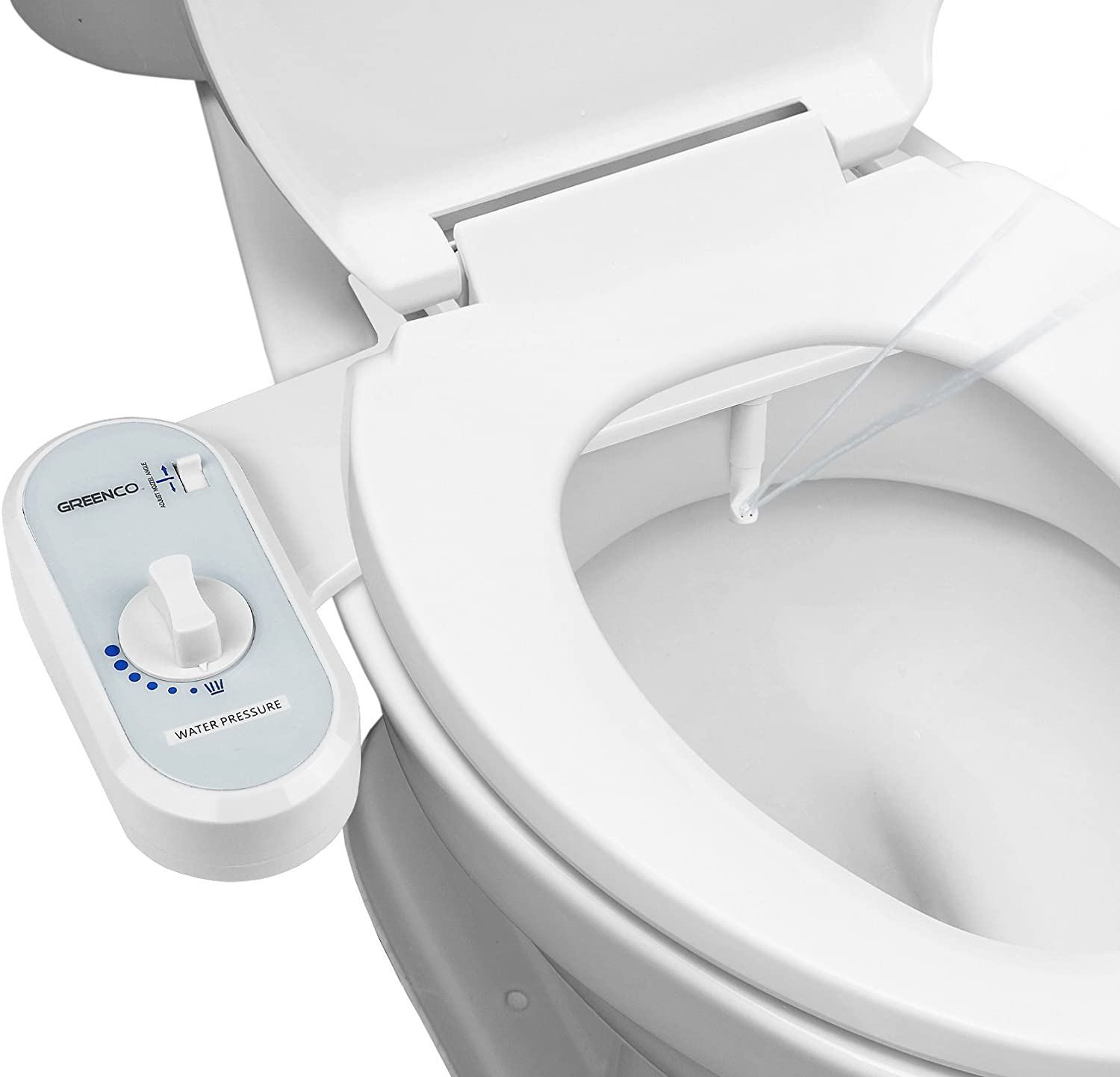 Non-Electric Bidet with Adjustable Fresh Water Jet Spray Attachment for Toilet Seat, Easy-To-Install