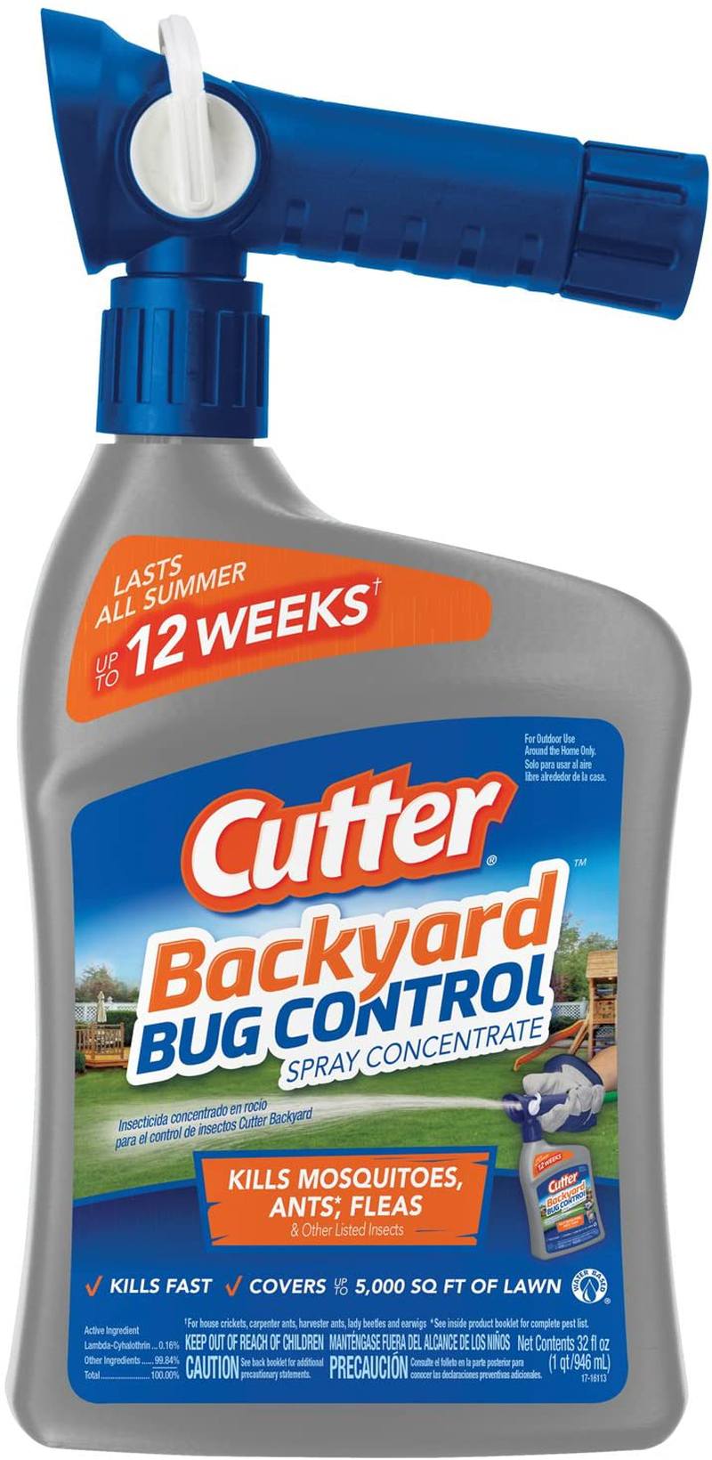 Spectrum Brands 61067 HG-61067 32Oz Rts Bug Free Spray, Hose, Silver Bottle & Spectracide Triazicide Insect Killer for Lawns & Landscapes Concentrate, Ready-to-Spray, 32-Ounce