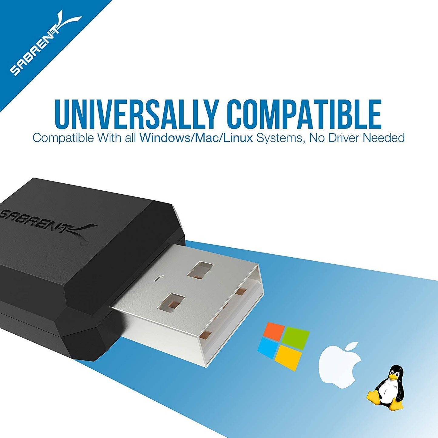Sabrent USB External Stereo Sound Adapter for Windows and Mac. Plug and Play No Drivers Needed.