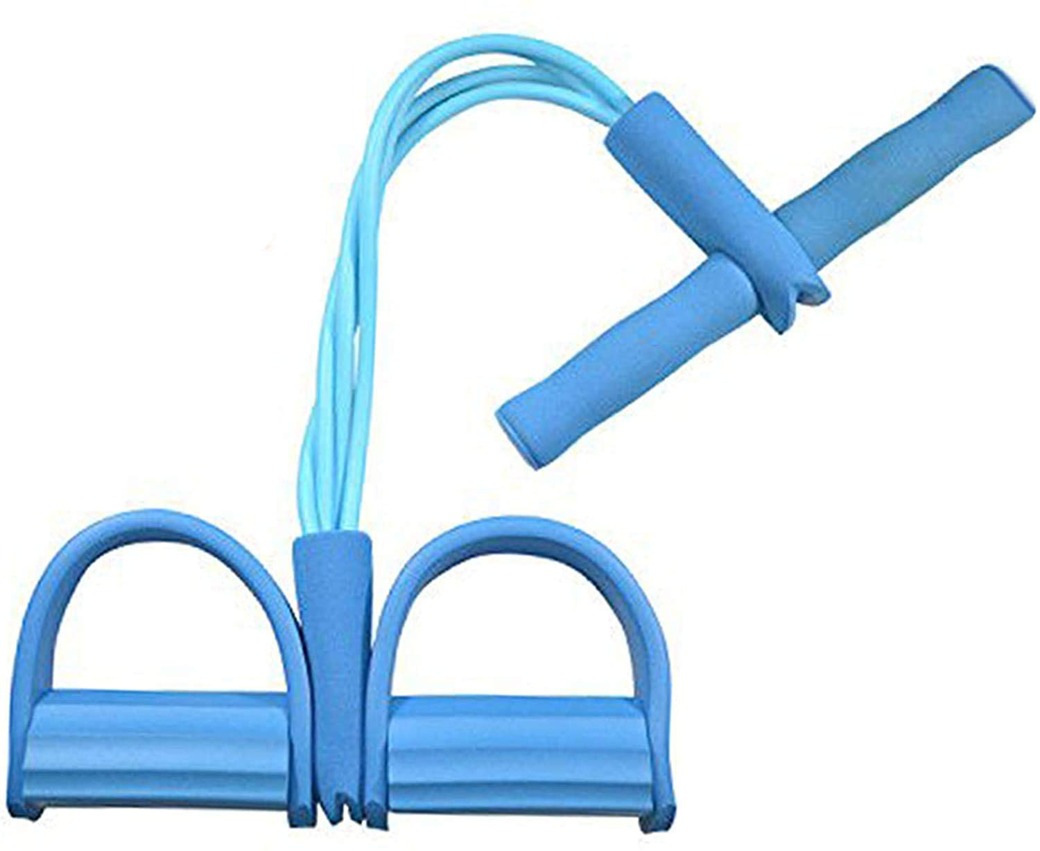Perfect_Global 4-Tube Elastic Sit up Pull Rope with Foot Pedal Abdominal Exerciser Equipment Fitness Yoga