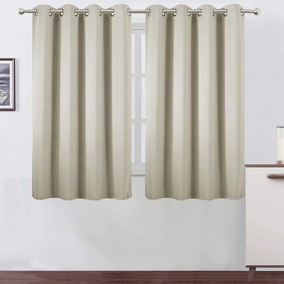 LEMOMO Light Beige Thermal Blackout Curtains/52 x 54 Inch/Set of 2 Panels Room Darkening Curtains for Bedroom