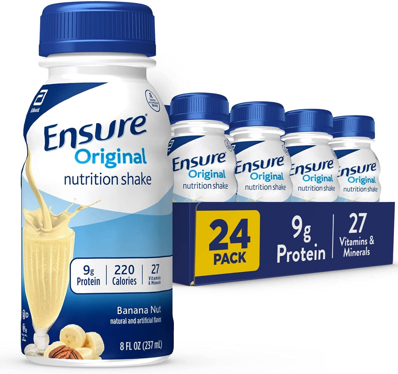 Ensure Original Nutrition Shake, Small Meal Replacement Shake, Complete, Balanced Nutrition with Nutrients to Support Immune System Health