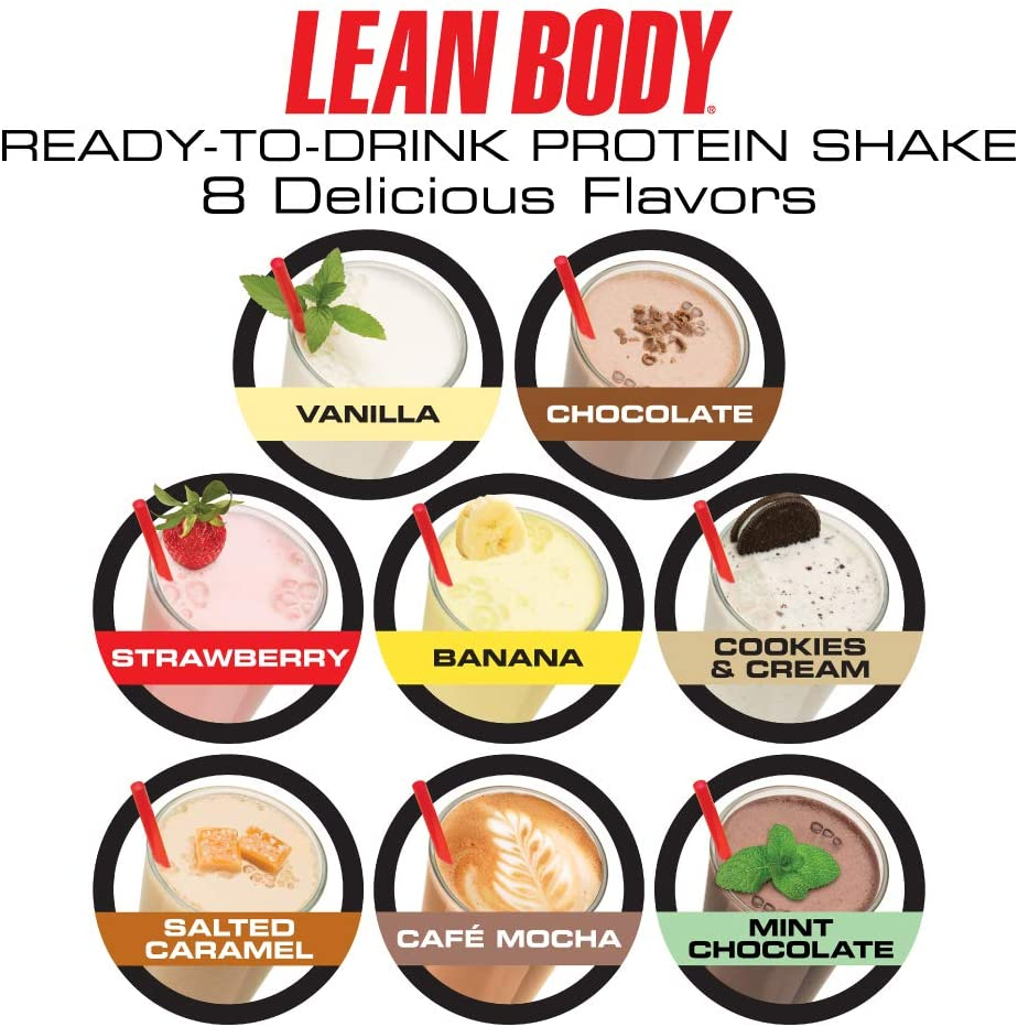 Lean Body Ready-To-Drink Cookies and Cream Protein Shake, 40G Protein, Whey Blend , 0 Sugar, Gluten Free, 22 Vitamins & Minerals, (Recyclable Carton & Lid - Pack of 12) LABRADA , 17 Fl Oz (Pack of 12)