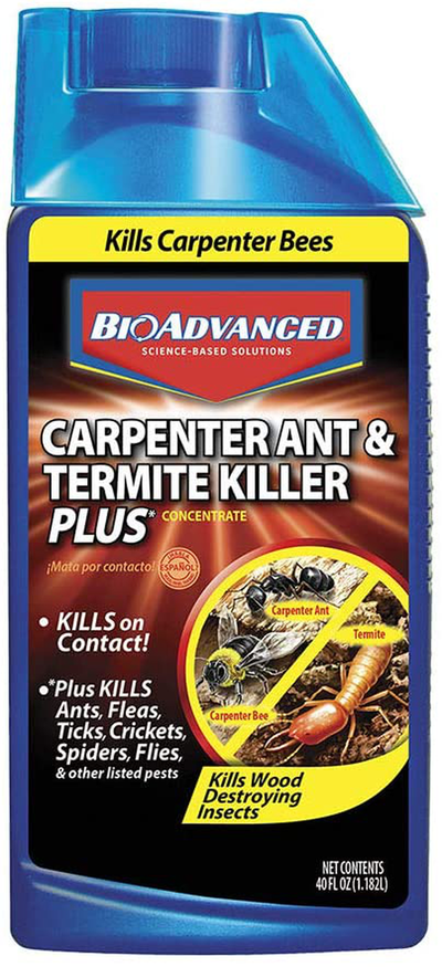 BioAdvanced 700310A Ant & Termite Killer Plus Carpenter Bee Pesticide, 40-Ounce, Concentrate