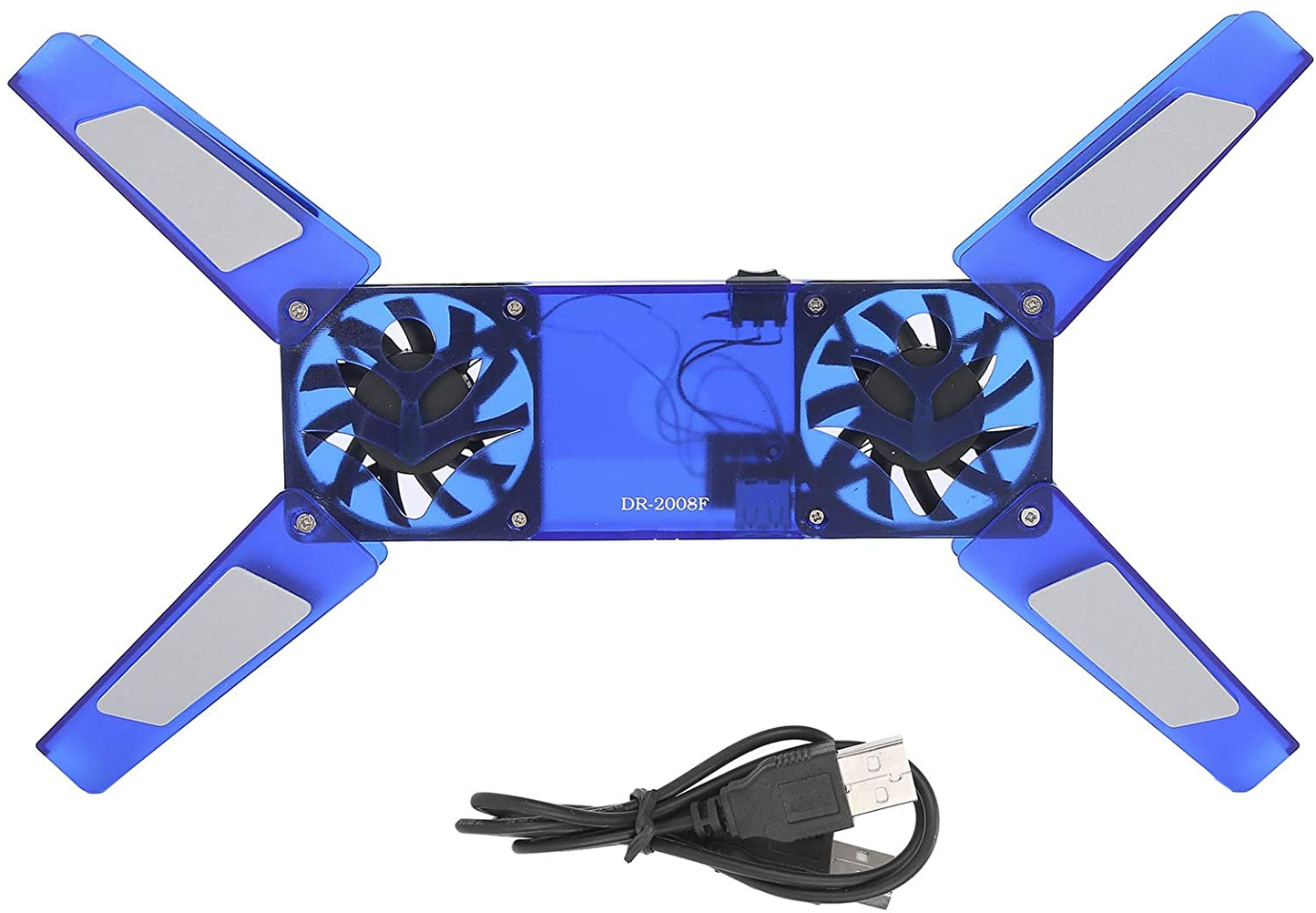 Laptop Cooling Stand, Laptop Cooler with 2 Fans, Foldable Laptop Cooling Fan Pad USB Cable Computer Supplies(Blue)
