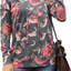 GRECERELLE Women's Floral Long Sleeve Casual Sweatshirts Tunic Tops With Pockets