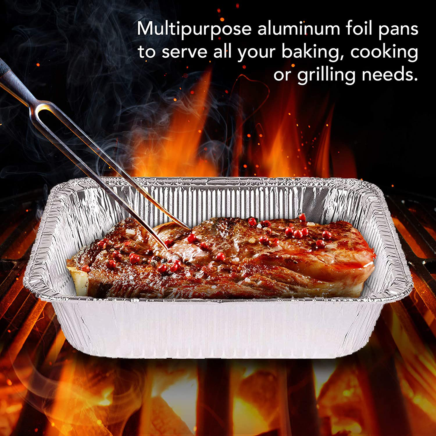 Aluminum Pans 9x13 Disposable Foil Pans (30 Pack) - Half Size Steam Table Deep Pans - Tin Foil Pans Great for Cooking, Heating, Storing, Prepping Food