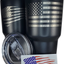 30Oz Army Veteran Tumbler - Double Insulated - with Silicone Straw and USA Sticker (Army Veteran)
