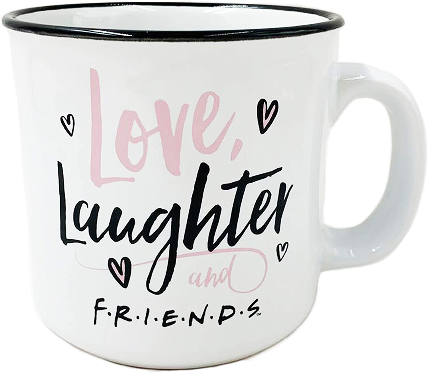 Silver Buffalo FRIENDS Central Perk Black Ceramic Mug Oversized for Coffee, Soup, 24 Ounces