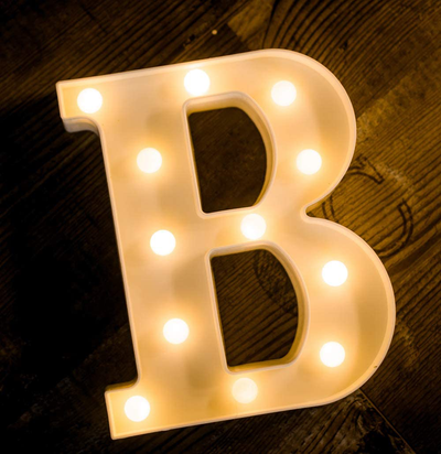 Foaky LED Letter Lights Sign Light Up Letters Sign for Night Light Wedding/Birthday Party Battery Powered Christmas Lamp Home Bar Decoration(B)
