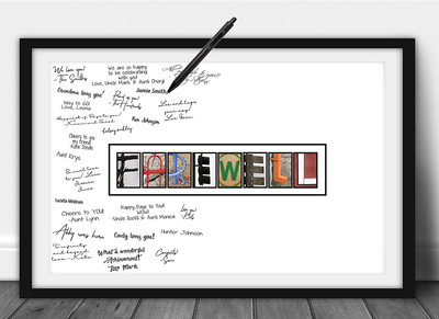 Katie Doodle Farewell Party Decorations - Creative Goodbye Card or Guest Book Alternative - Great Moving Going Away Party Supplies Gift for Coworker Men Women Adults - 11x17 Wall Art Poster [Unframed]
