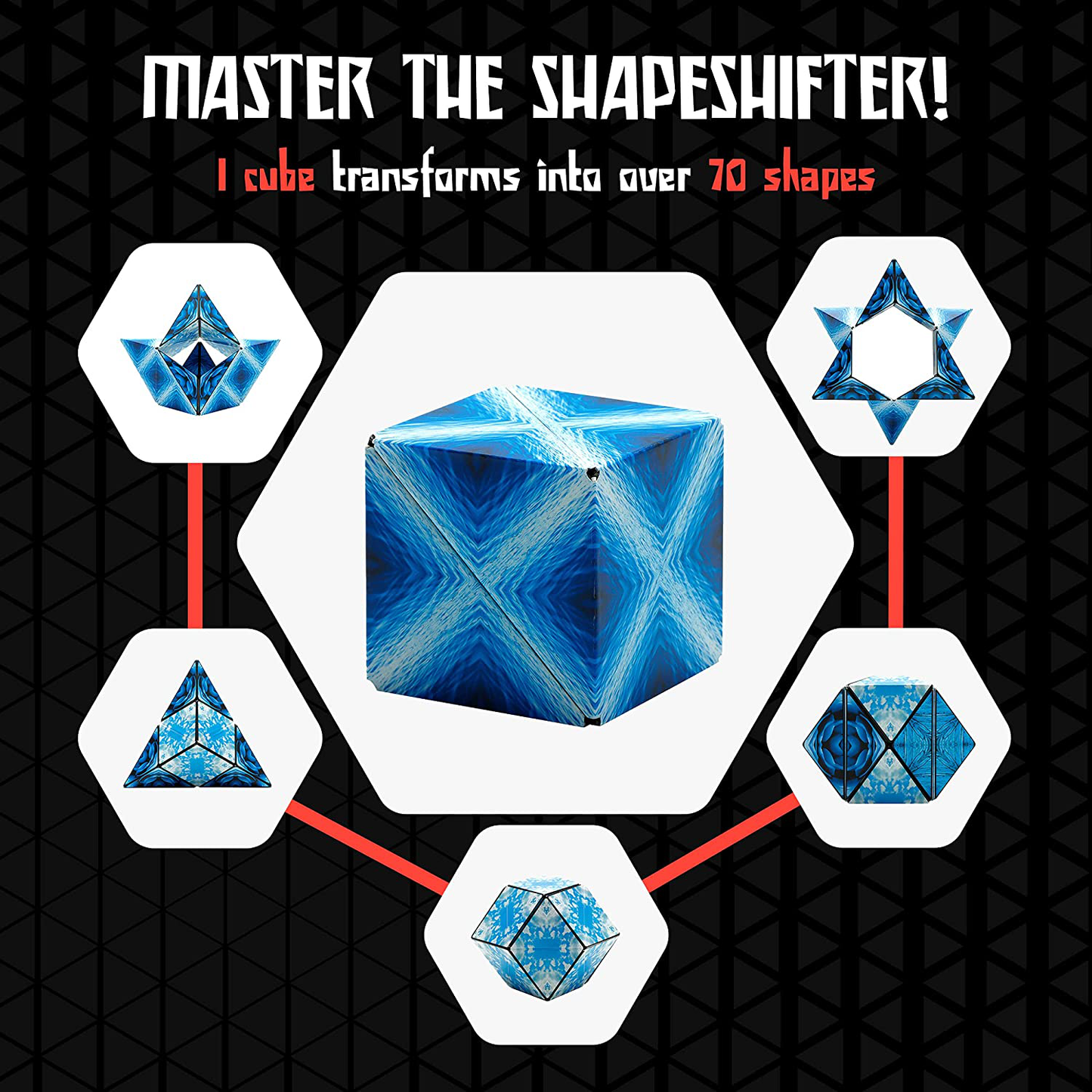 SHASHIBO Shape Shifting Box - Award-Winning, Patented Fidget Cube w/ 36 Rare Earth Magnets - Extraordinary 3D Magic Cube – Shashibo Cube Magnet Fidget Toy Transforms Into Over 70 Shapes