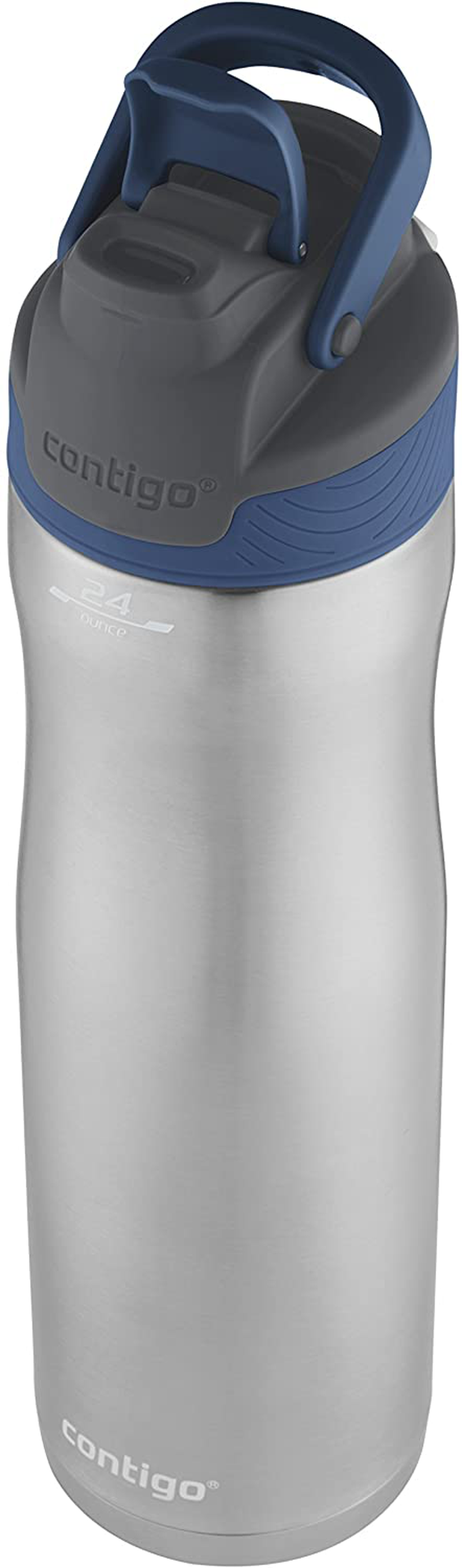 Contigo Autoseal Chill Stainless Steel Water Bottles, 24 Oz, SS/Monaco & Monaco, 2 Pack