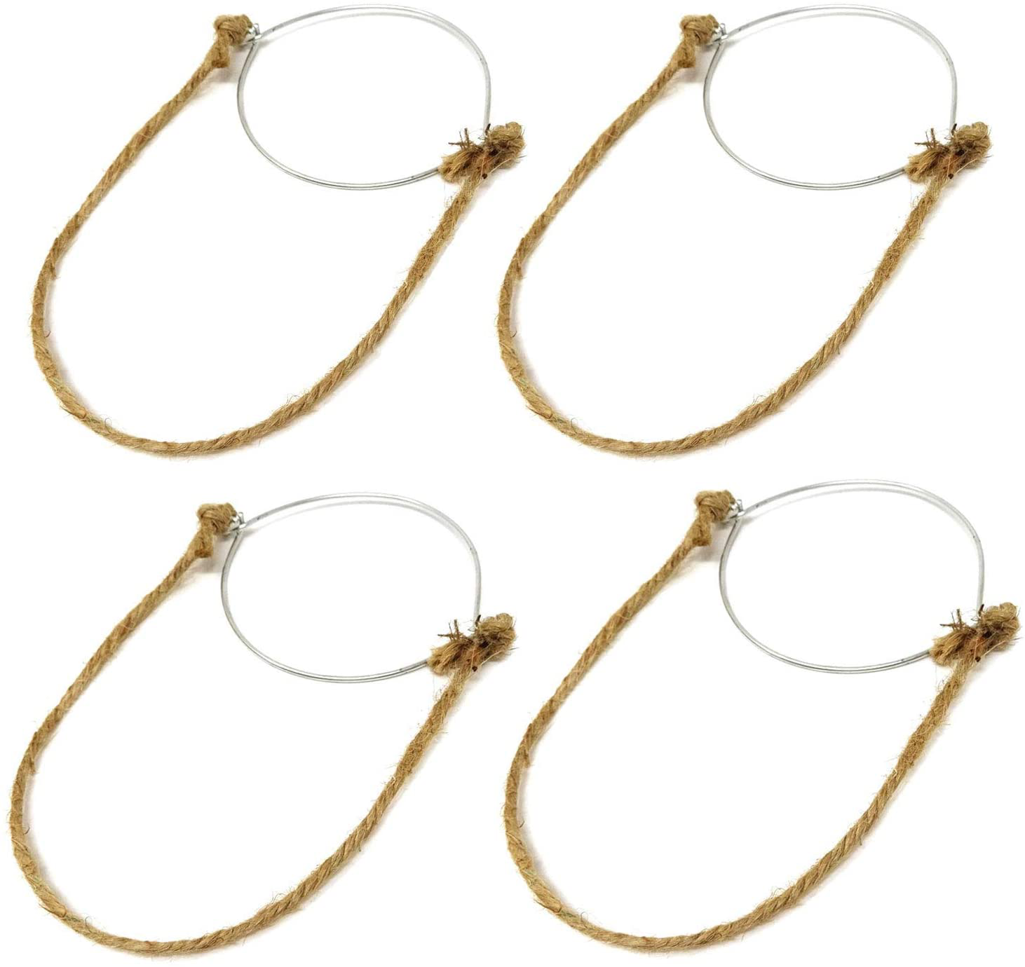 Honbay 6PCS Mason Jar Hangers Metal Ring with Hemp Rope Handle for Regular Mouth Mason Jars