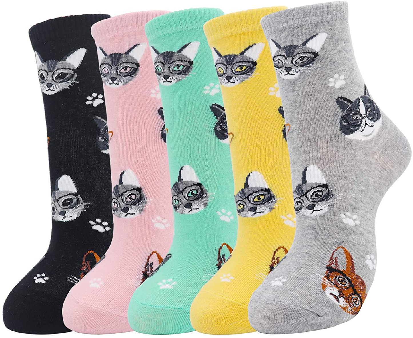 Jeasona Women'S Fun Socks Cute Cat Animals Funny Funky Novelty Cotton Gifts